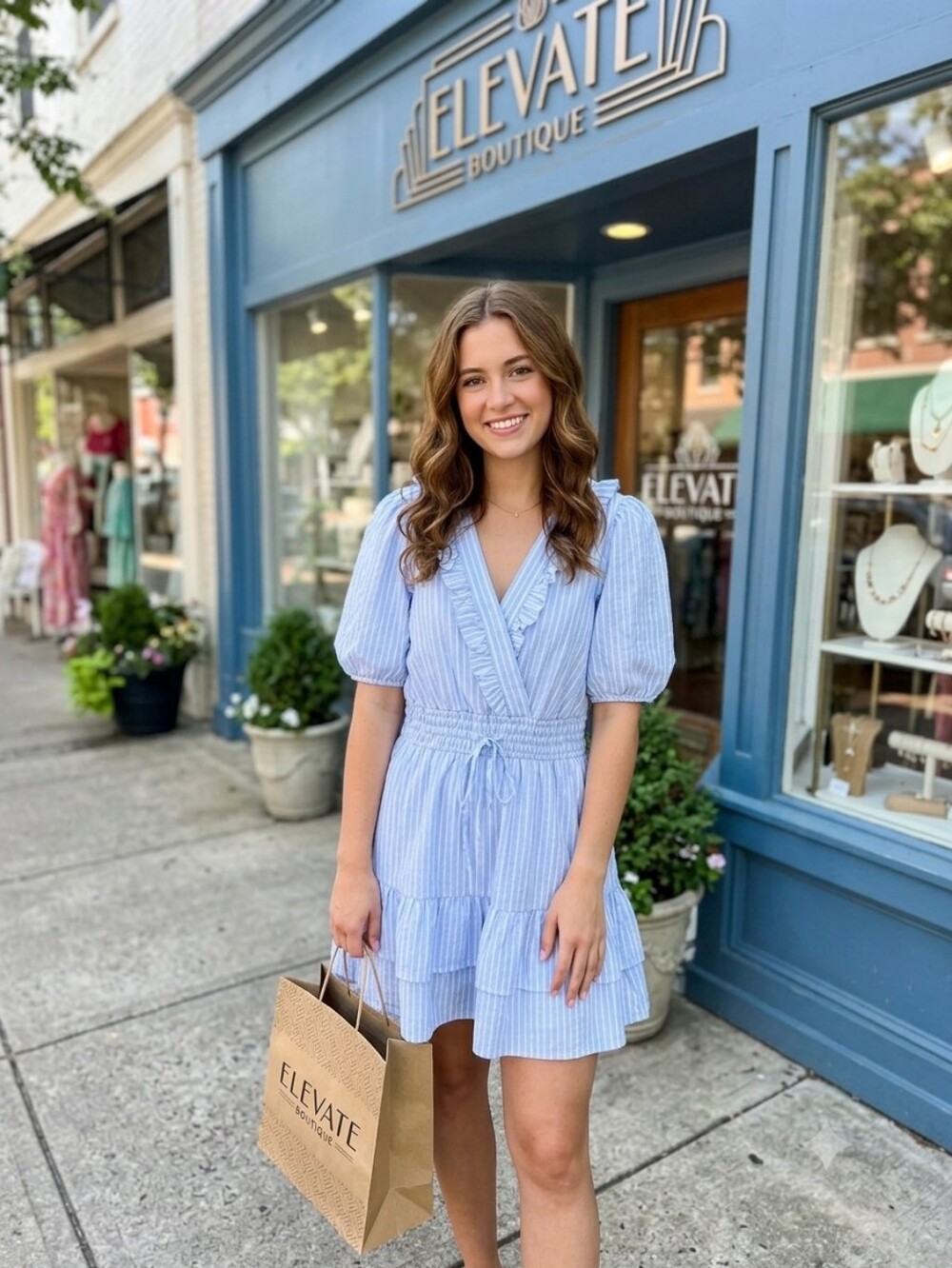 Preppy Blue Striped Dress